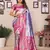 Lavender banarasi tissue silk blend saree with woven paithani design
