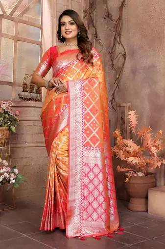 Mustard kochi silk blend designer party saree