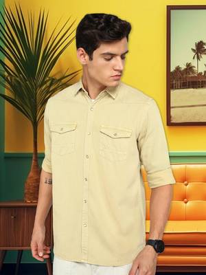 Men's denim casual shirt | double pocket shirt for men 1