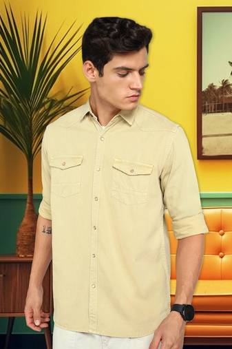 Men's denim casual shirt | double pocket shirt for men