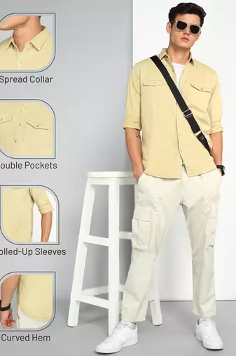 Men's denim casual shirt | double pocket shirt for men