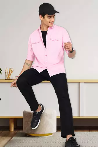 Men's denim casual shirt | double pocket shirt for men