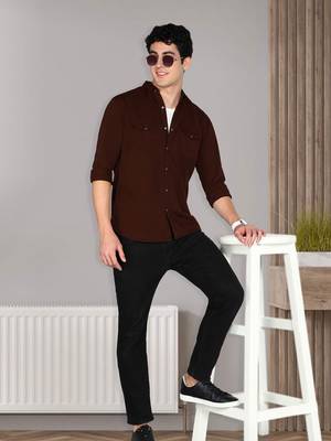 Men's denim casual shirt | double pocket shirt for men 3