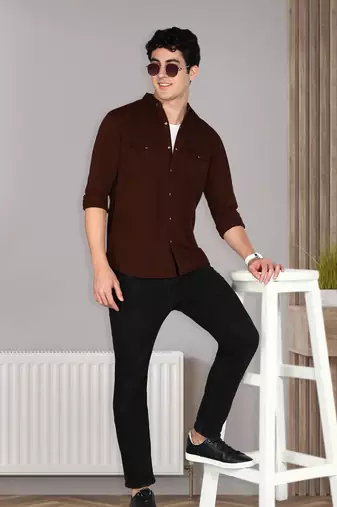 Men's denim casual shirt | double pocket shirt for men