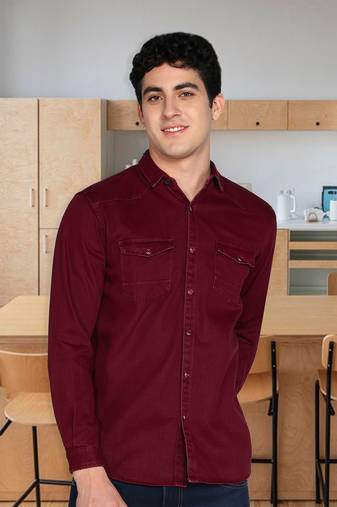 Men's denim casual shirt | double pocket shirt for men
