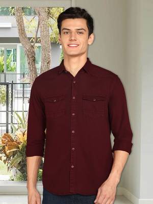 Men's denim casual shirt | double pocket shirt for men 1