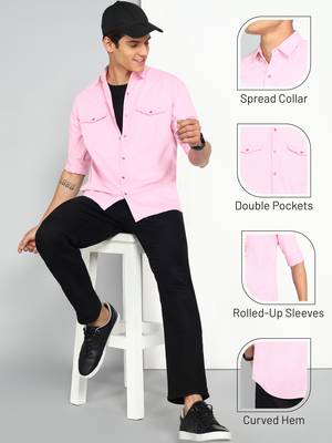 Men's denim casual shirt | double pocket shirt for men 5