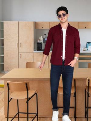 Men's denim casual shirt | double pocket shirt for men 3