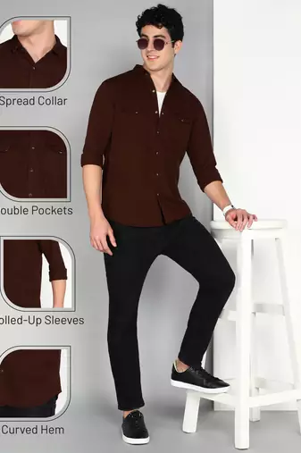 Men's denim casual shirt | double pocket shirt for men