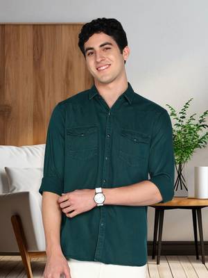 Men's denim casual shirt | double pocket shirt for men 1