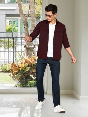 Men's denim casual shirt | double pocket shirt for men 3