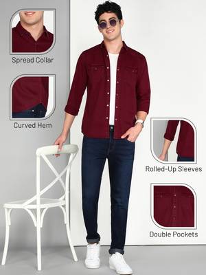 Men's denim casual shirt | double pocket shirt for men 5