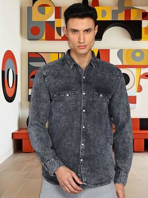 Men's denim casual shirt | double pocket shirt for men 1