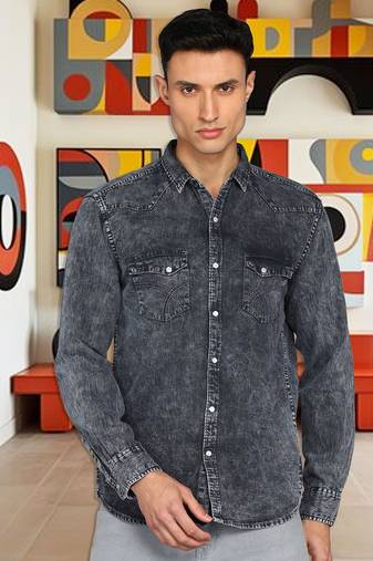 Men's denim casual shirt | double pocket shirt for men