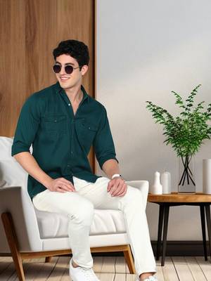 Men's denim casual shirt | double pocket shirt for men 3