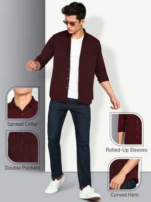 Men's denim casual shirt | double pocket shirt for men 5