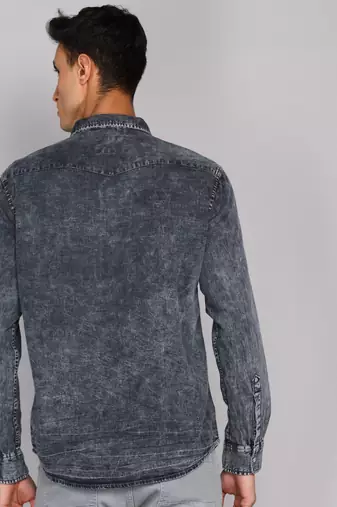 Men's denim casual shirt | double pocket shirt for men