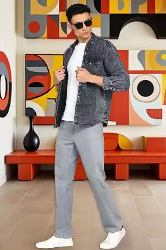 Men's denim casual shirt | double pocket shirt for men