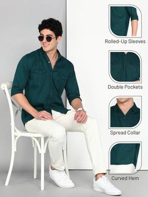 Men's denim casual shirt | double pocket shirt for men 5