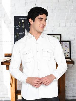 Men's denim casual shirt | double pocket shirt for men 1