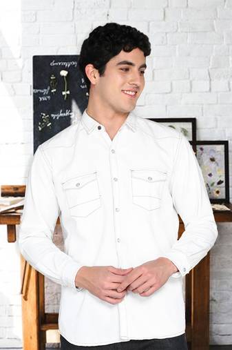 Men's denim casual shirt | double pocket shirt for men