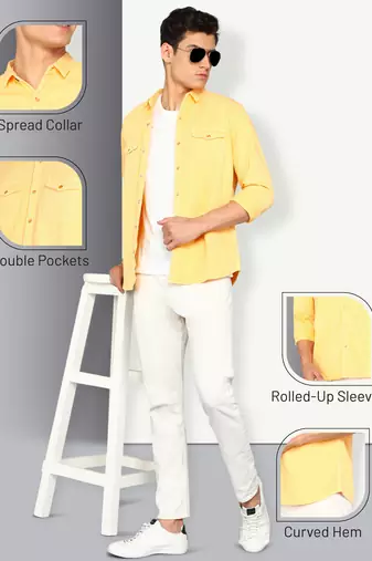 Men's denim casual shirt | double pocket shirt for men