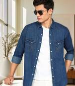 Men's denim casual shirt | double pocket shirt for men
