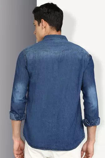 Men's denim casual shirt | double pocket shirt for men