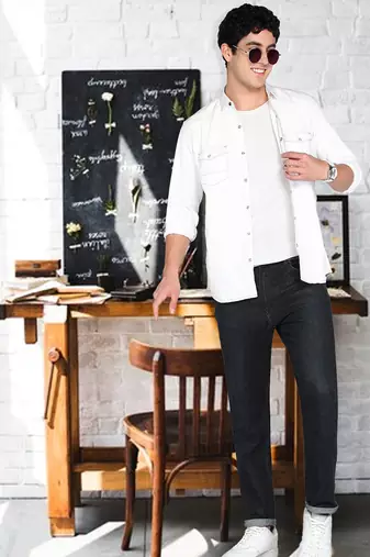 Men's denim casual shirt | double pocket shirt for men
