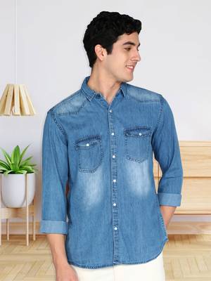 Men's denim casual shirt | double pocket shirt for men 1