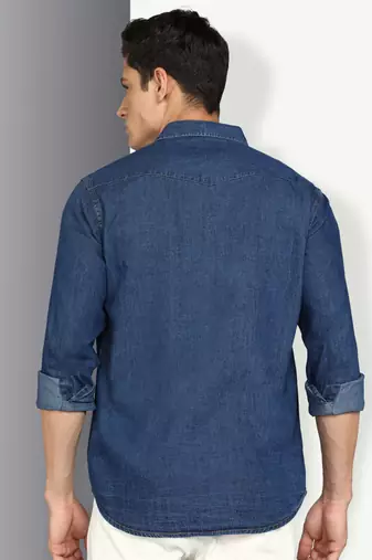 Men's denim casual shirt | double pocket shirt for men