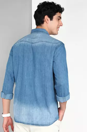 Men's denim casual shirt | double pocket shirt for men