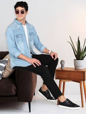 Men's denim casual shirt | double pocket shirt for men 3