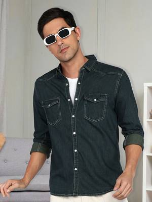 Men's denim casual shirt | double pocket shirt for men 1