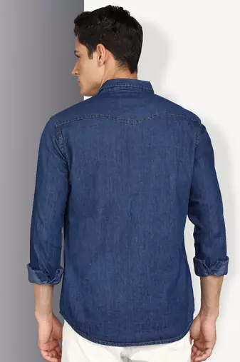 Men's denim casual shirt | double pocket shirt for men