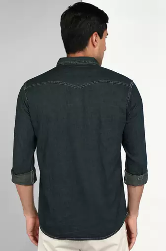 Men's denim casual shirt | double pocket shirt for men