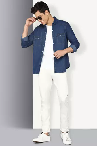 Men's denim casual shirt | double pocket shirt for men