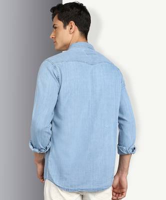 Men's denim casual shirt | double pocket shirt for men 2
