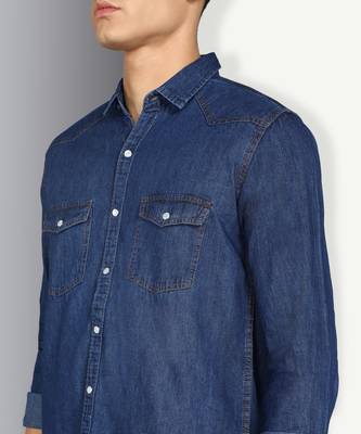 Men's denim casual shirt | double pocket shirt for men 4