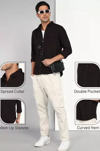 Men's denim casual shirt | double pocket shirt for men