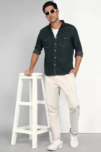 Men's denim casual shirt | double pocket shirt for men