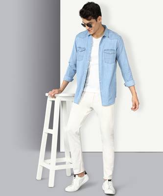 Men's denim casual shirt | double pocket shirt for men 3