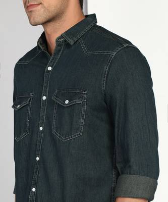 Men's denim casual shirt | double pocket shirt for men 4