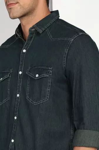 Men's denim casual shirt | double pocket shirt for men