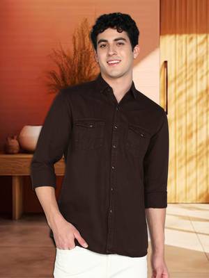 Men's denim casual shirt | double pocket shirt for men 1