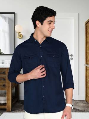 Men's denim casual shirt | double pocket shirt for men 1