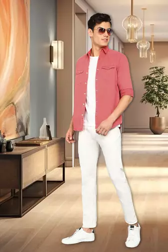 Men's denim casual shirt | double pocket shirt for men