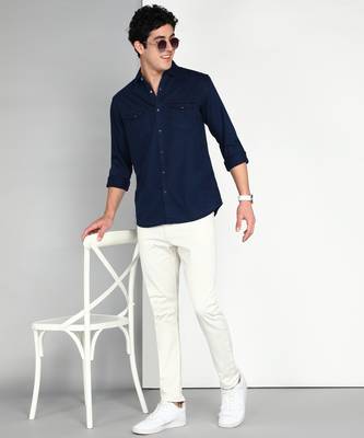 Men's denim casual shirt | double pocket shirt for men 3