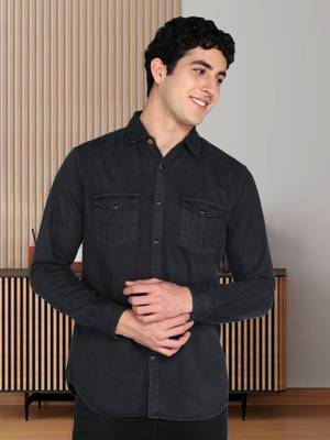 Men's denim casual shirt | double pocket shirt for men 1