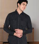 Men's denim casual shirt | double pocket shirt for men